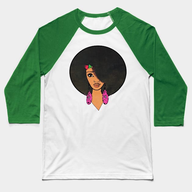 Beautiful Afro indian Women Sista Baseball T-Shirt by EllenDaisyShop